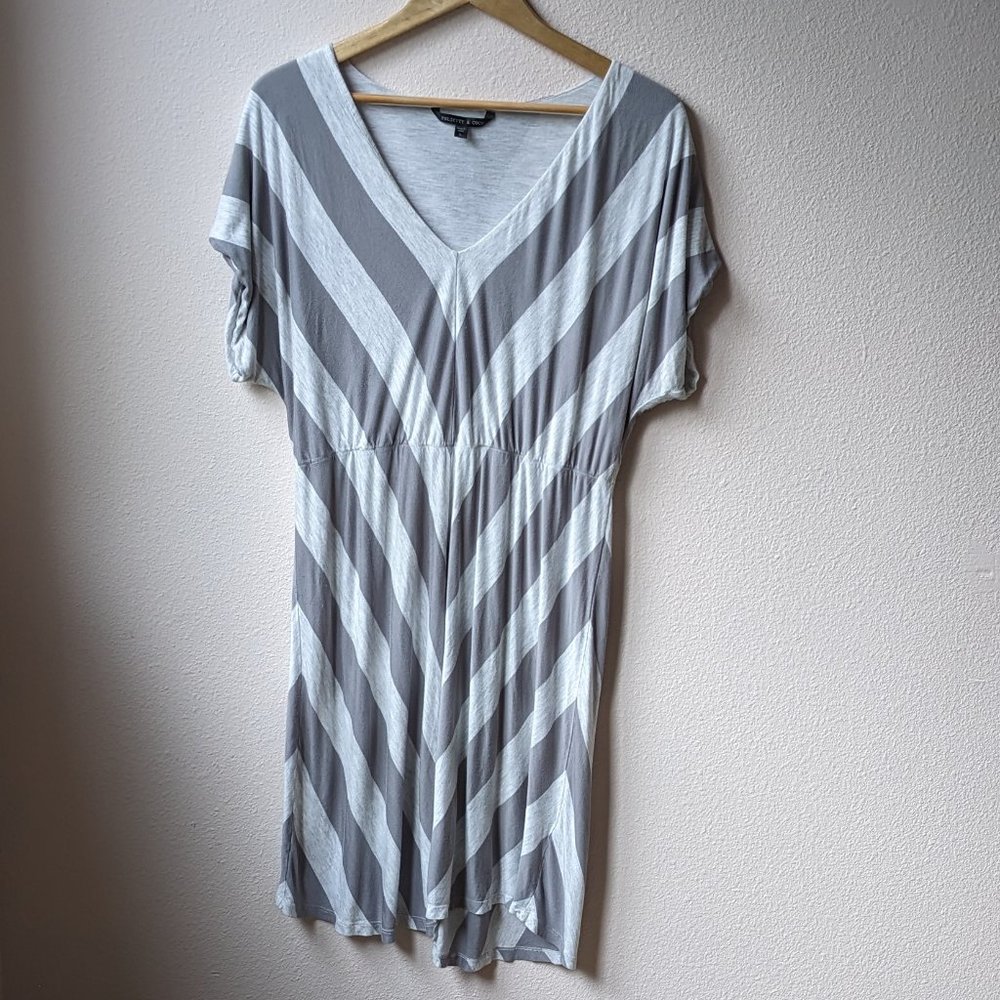 Felicity & Coco - Gray Chevron-Stripe Dress - Women's XL